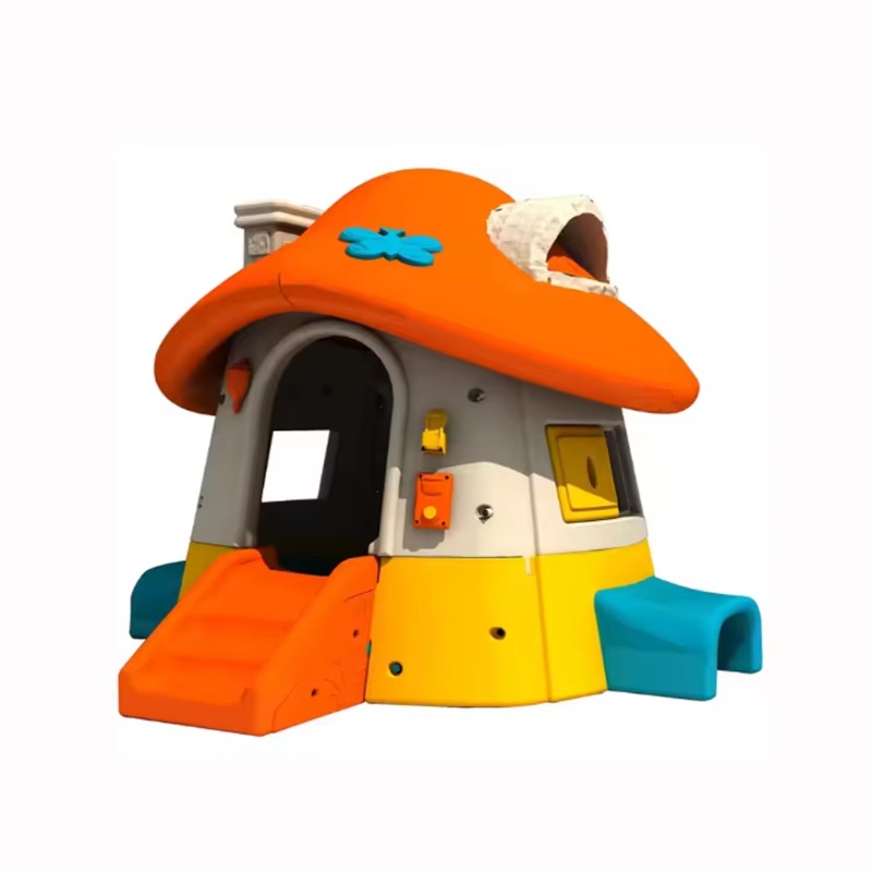 Kids Outdoor House - 家庭用裏庭子供用遊び場プラスチック製プレイハウスミニプレイグラウンドハウス屋外プレイセット（家付き）