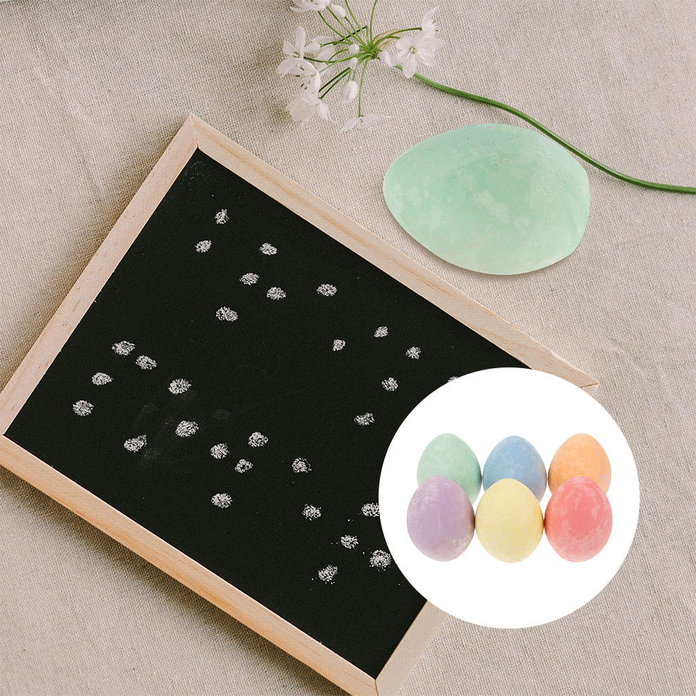 Kids Outdoor Chalkboard - 12個入りのかわいい卵型チョーク 子供用 安全 無毒 カラフルな描画チョーク 室内