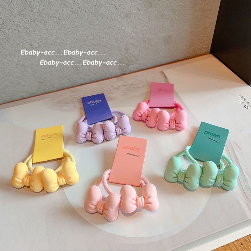 Kids Outdoor Decor - 女の子用のかわいいリボンヘアゴム5個、柔らかい伸縮性のあるヘアバンドポニーテールホルダー、子供用の甘いヘアアクセサリー、マルチカラー