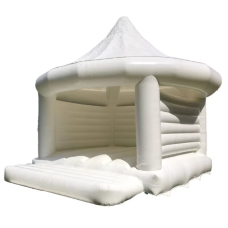 Kids Outdoor House - 子供用インフレータブルホワイトウェディングバウンスハウス屋外玩具、子供用インフレータブルキャッスル、キッズゲームイベント用品、バブルサッカーボール