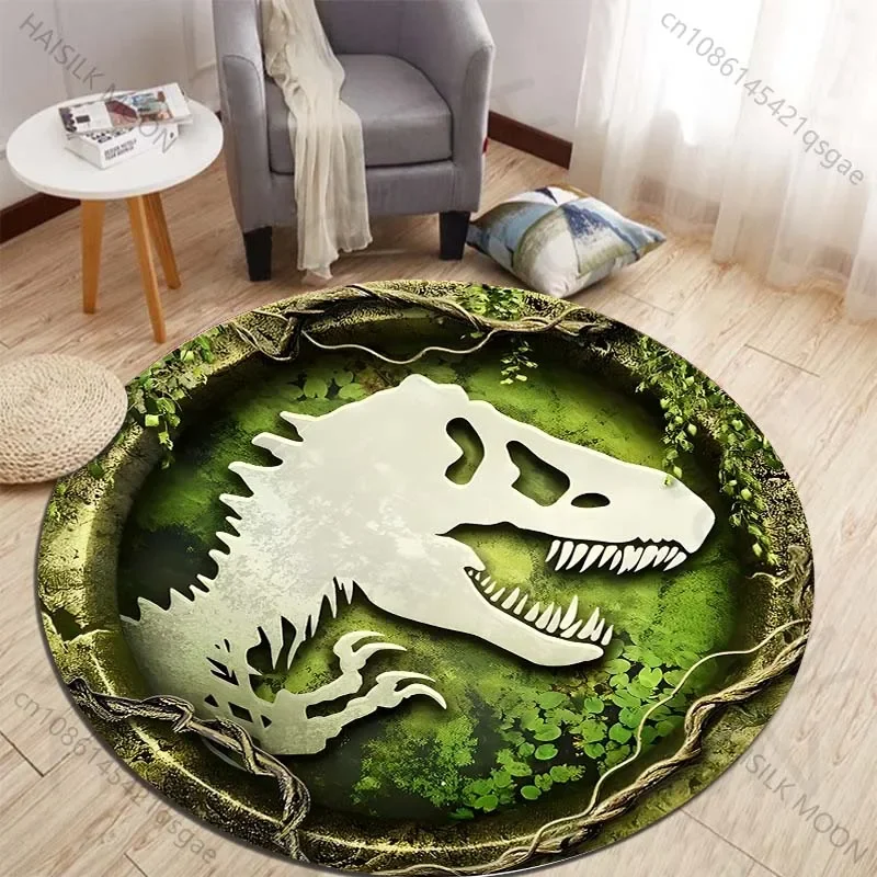 Kids Outdoor Mat Waterproof - HD 3D恐竜プリントラウンドラグ、寝室用フロアマット、子供部屋用、家庭用バスチェアマット、カーペット、リビングルーム、ホームデコレーション