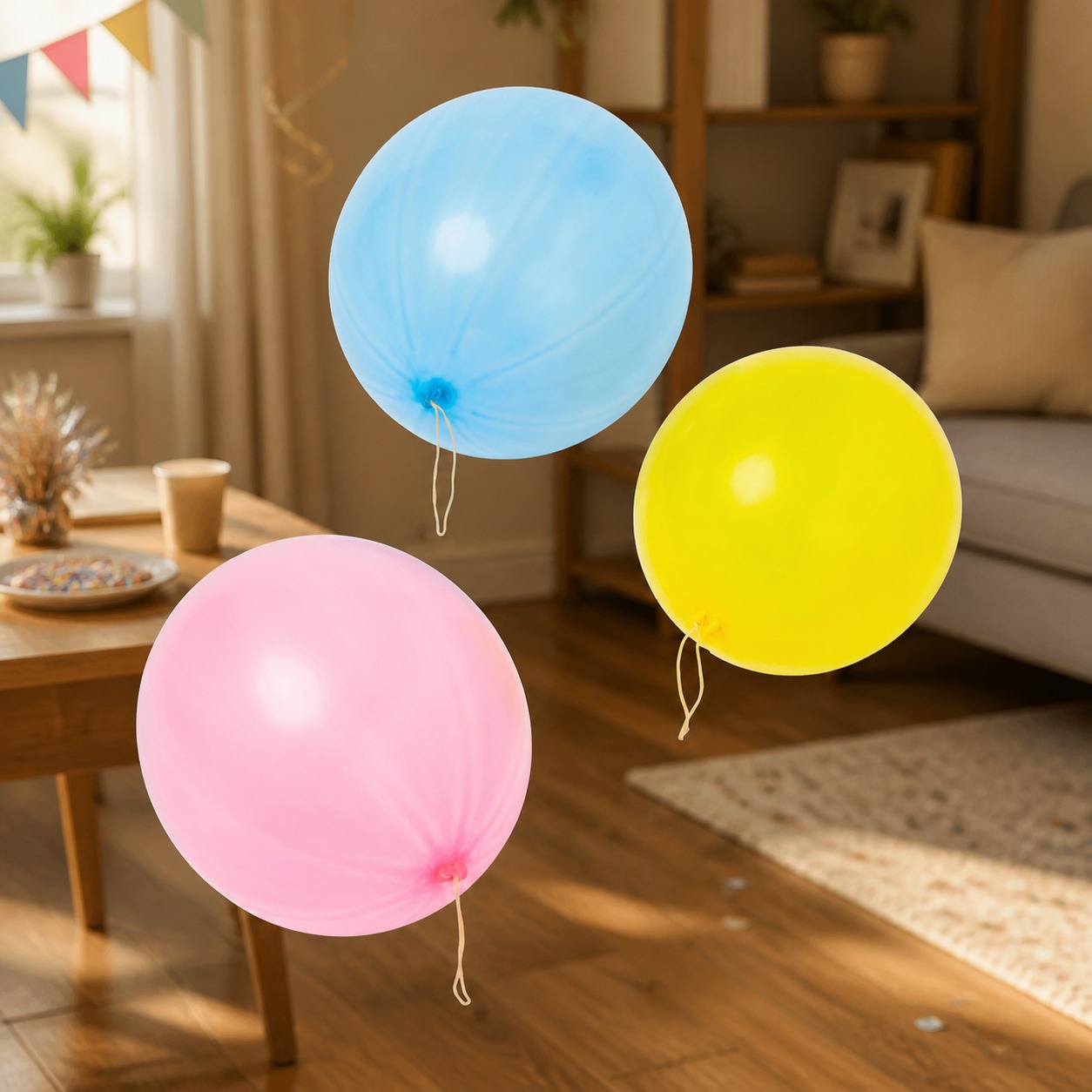 Kids Outdoor Games For Party - 6個入りマルチカラーパンチバルーン、ゴムバンドハンドル付き、子供向けパーティーゲーム用、耐久性のあるラテックス製、屋外で楽しめる