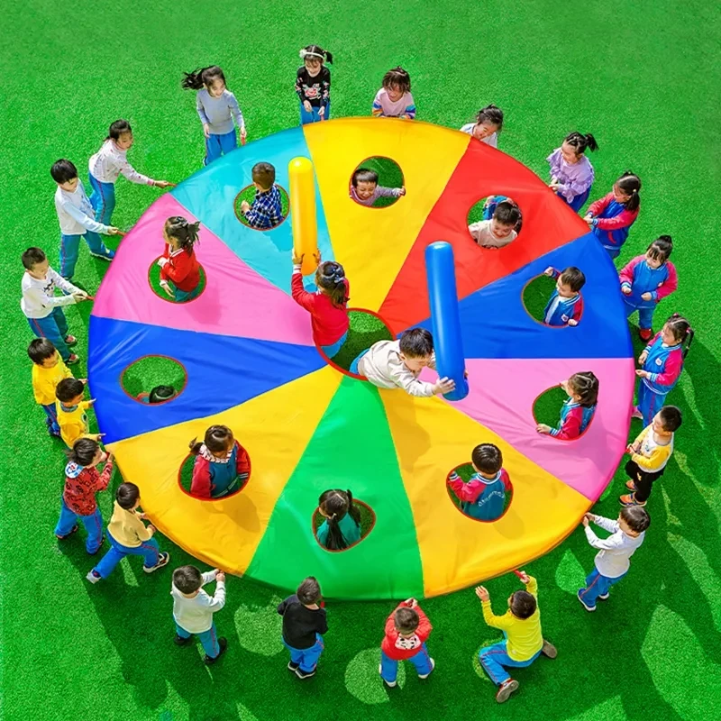 Kids Outdoor Games For Party - レインボーパラシュートノックゴーファー多人数参加型インタラクティブ隠れかくれ屋外子供グループゲームレジャーパーティーおもちゃギフト大人子供向け