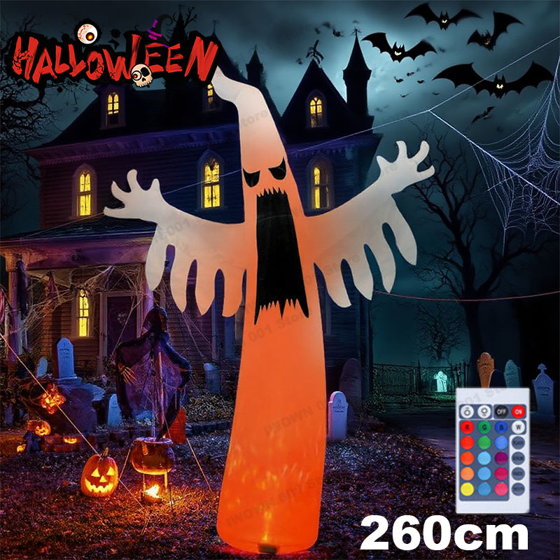 Kids Outdoor House - ハロウィンインフレータブル怖いゴースト LED ライト付き子供のおもちゃお化け屋敷バーパーティーハロウィン装飾屋外庭ホラー小道具