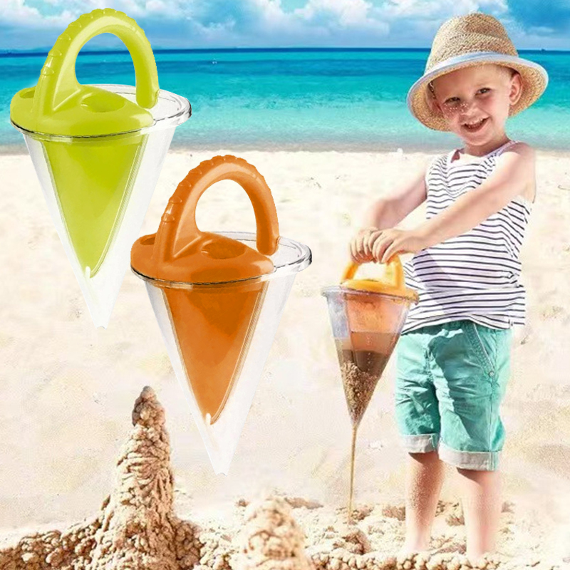 Kids Outdoor Fun - ~~ビーチ子供用砂漏斗、屋外家族用砂漏斗、創造的なビーチ用砂漏斗、手持ち漏斗から砂がこぼれる~~