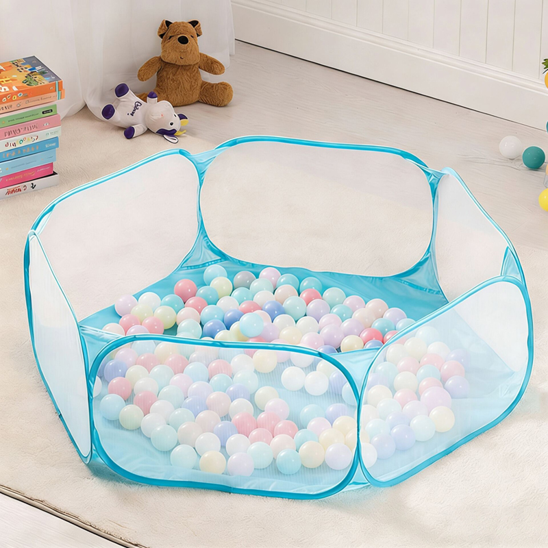 Kids Outdoor House - 1.2Mボールピット、折りたたみ式ポータブルプレイピット、子供、男の子、女の子向けゲームハウス、屋内屋外兼用、六面ネットゲームテント