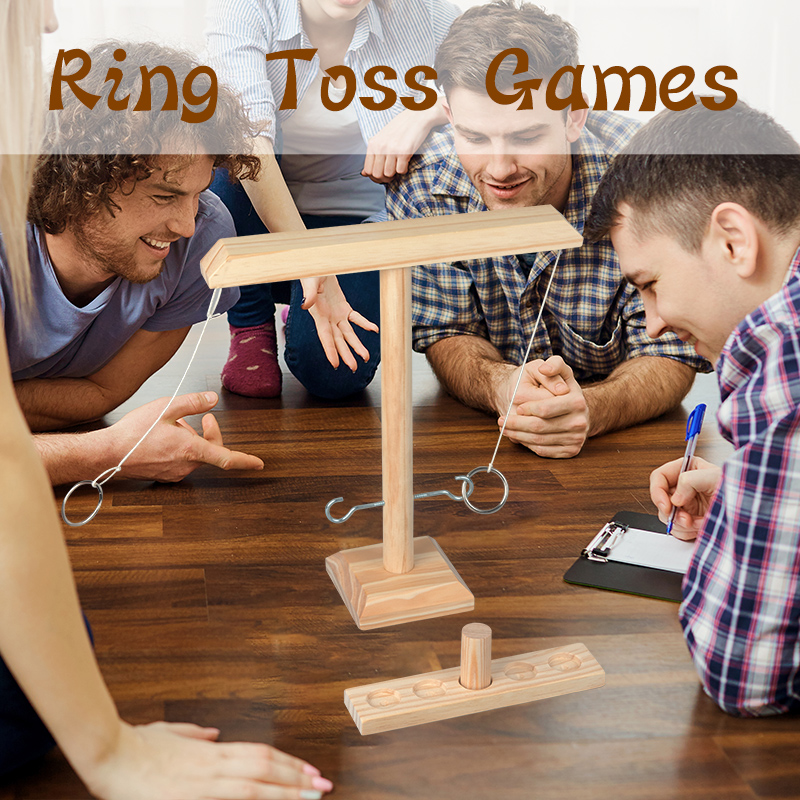 Kids Outdoor Games For Party - 子供、大人向けの輪投げゲーム、ホームパーティーの飲み会ゲーム、ペースの速い手持ち木製ボードゲーム、ショットラダーバンドル、屋外バー