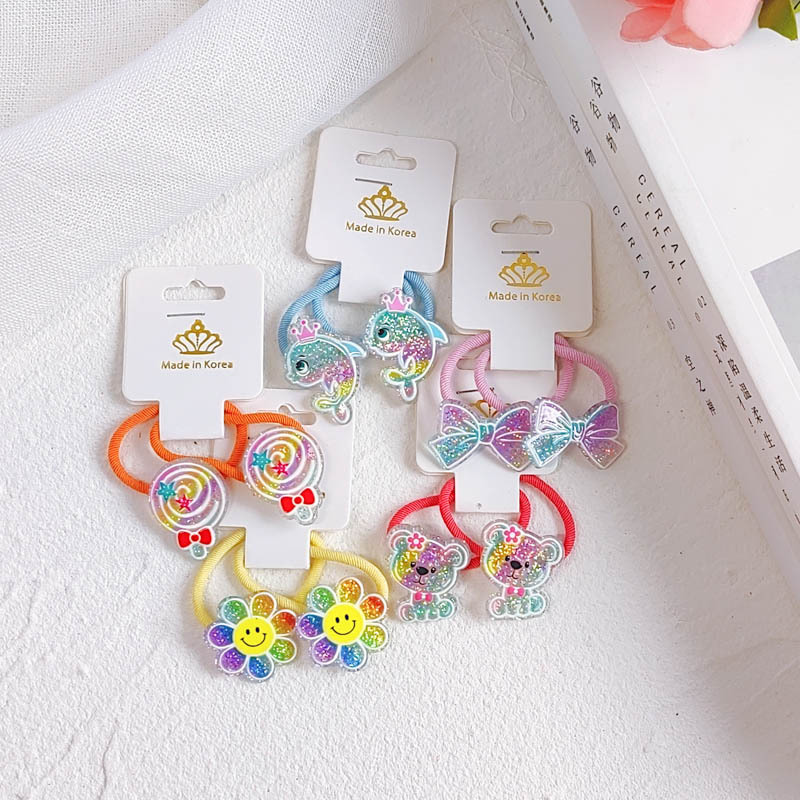 Kids Outdoor Decor - 女の子用の伸縮性スパンコールヘアバンド,レインボーグラデーション,プリンセスハット,子供用ヘアバンド,かわいいアクセサリー,ベビードレス,2個