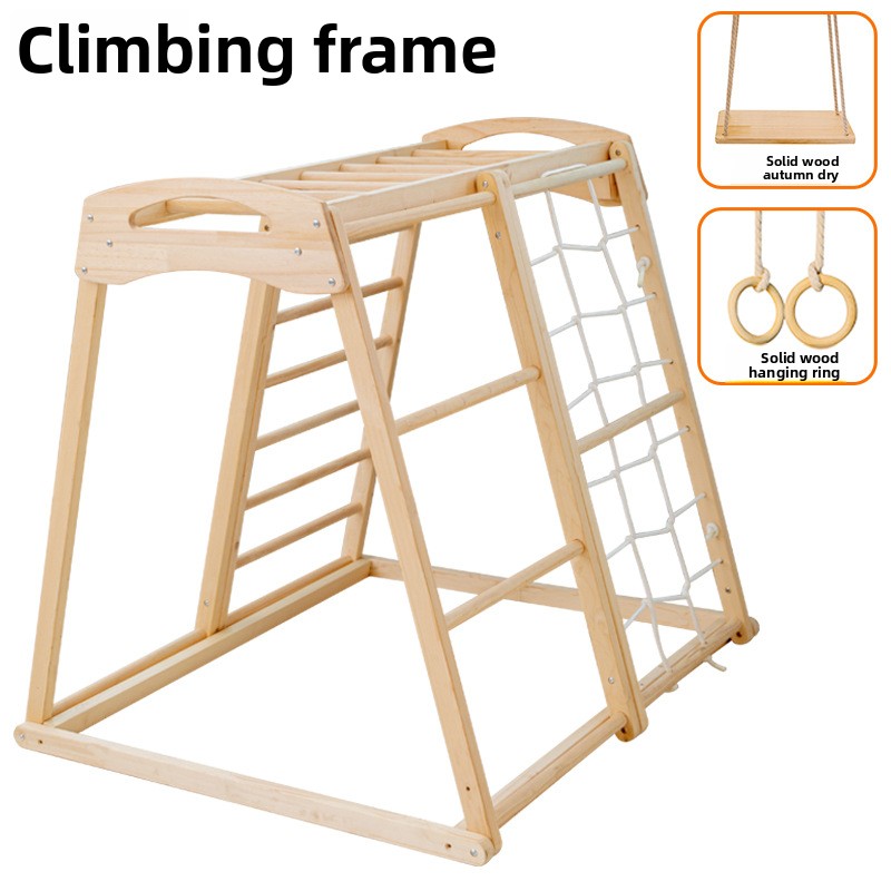 ジャングルジム キッズ 屋外 室内 子供用 木製滑り台 ベビ - Kids Outdoor Wooden Climbing Frame のレビューと価格