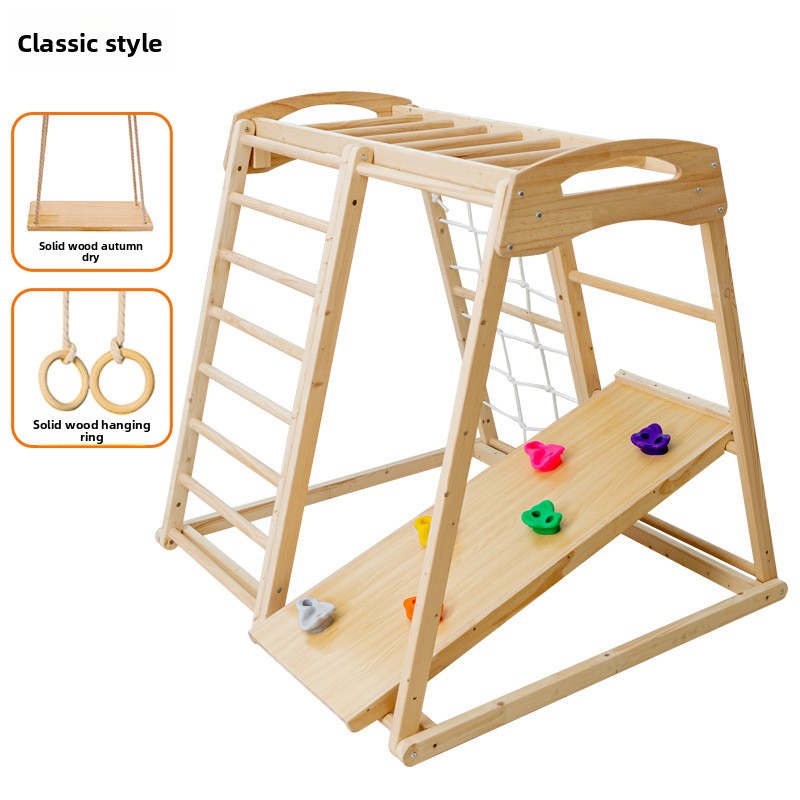 ジャングルジム キッズ 屋外 室内 子供用 木製滑り台 ベビ - Kids Outdoor Wooden Climbing Frame のレビューと価格