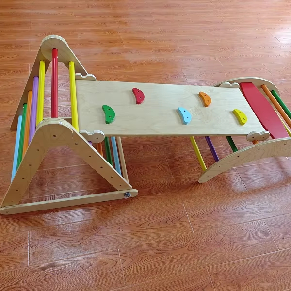 人気沸騰中！3in1モンテッソーリ木製ガーデンレインボー屋内 - Kids Outdoor Wooden Climbing Frame のレビューと価格