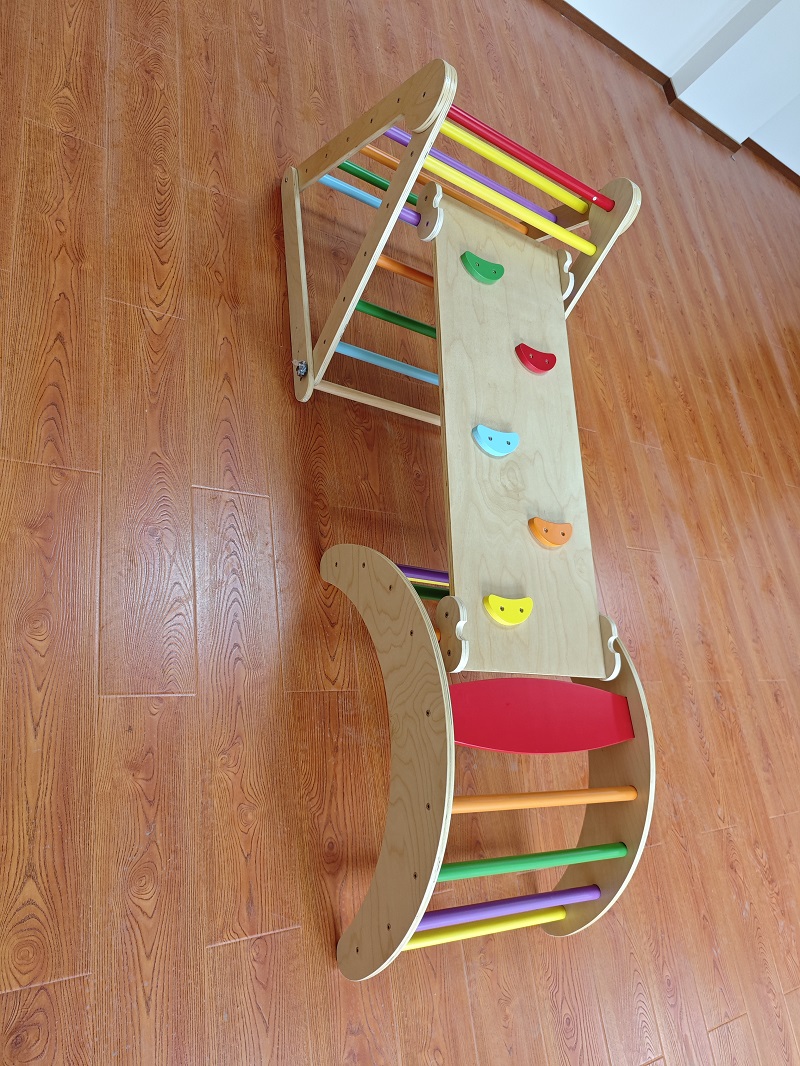 人気沸騰中！3in1モンテッソーリ木製ガーデンレインボー屋内 - Kids Outdoor Wooden Climbing Frame のレビューと価格