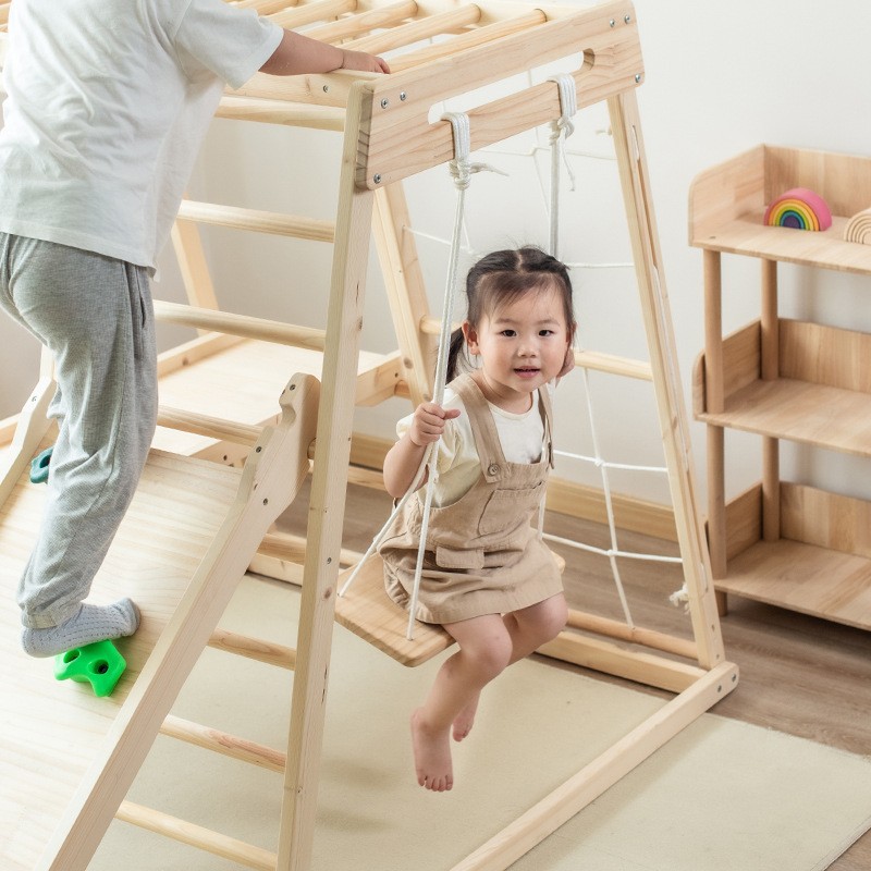ジャングルジム キッズ アウトドア ソリッド ベビー感覚トレ - Kids Outdoor Wooden Climbing Frame のレビューと価格