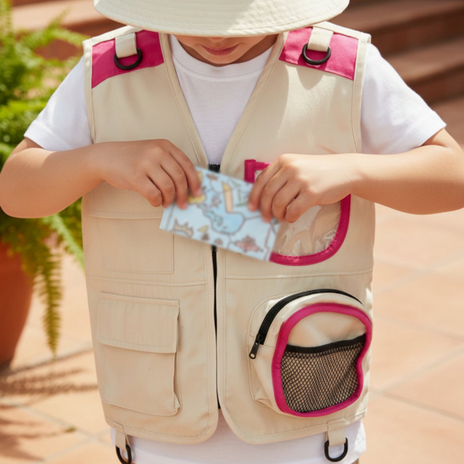 探検家帽子とベストのロールプレイ遊び用キッズレンジャーベスト - Kids Outdoor Fun のレビューと価格