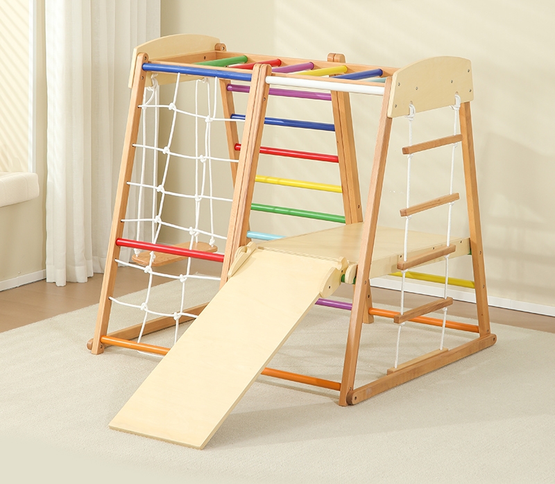子供用屋内外モンテッソーリクライミングジム 7 in 1 キ - Kids Outdoor Wooden Climbing Frame のレビューと価格