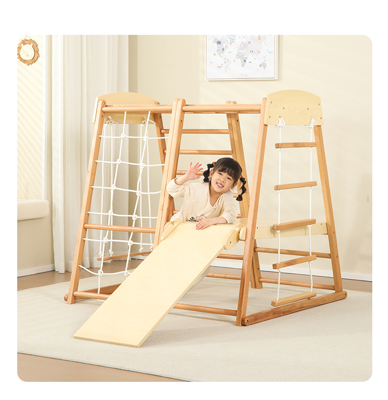 子供用屋内外モンテッソーリクライミングジム 7 in 1 キ - Kids Outdoor Wooden Climbing Frame のレビューと価格