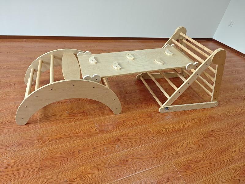 人気沸騰中！3in1モンテッソーリ木製ガーデンレインボー屋内 - Kids Outdoor Wooden Climbing Frame のレビューと価格
