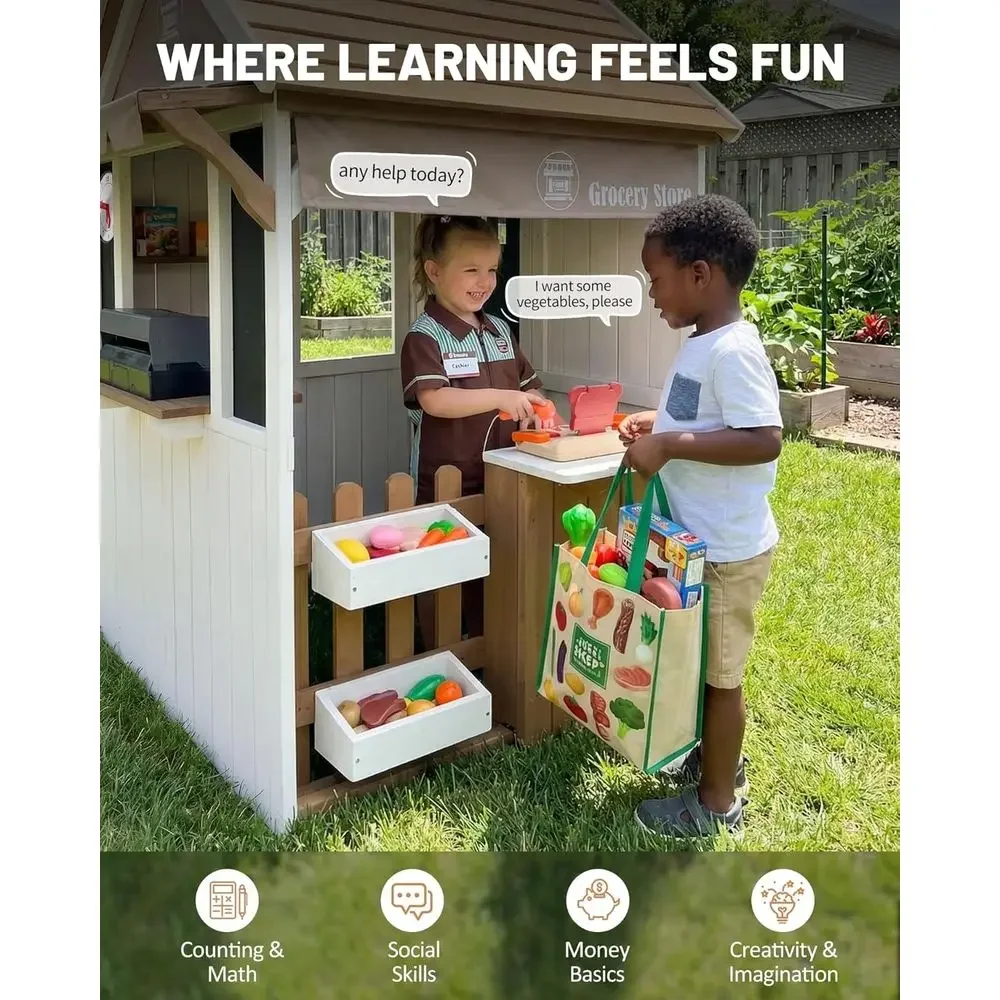 2-in-1 キッズアウトドアプレイハウス、CeWooden - Kids Outdoor Chalkboard のレビューと価格