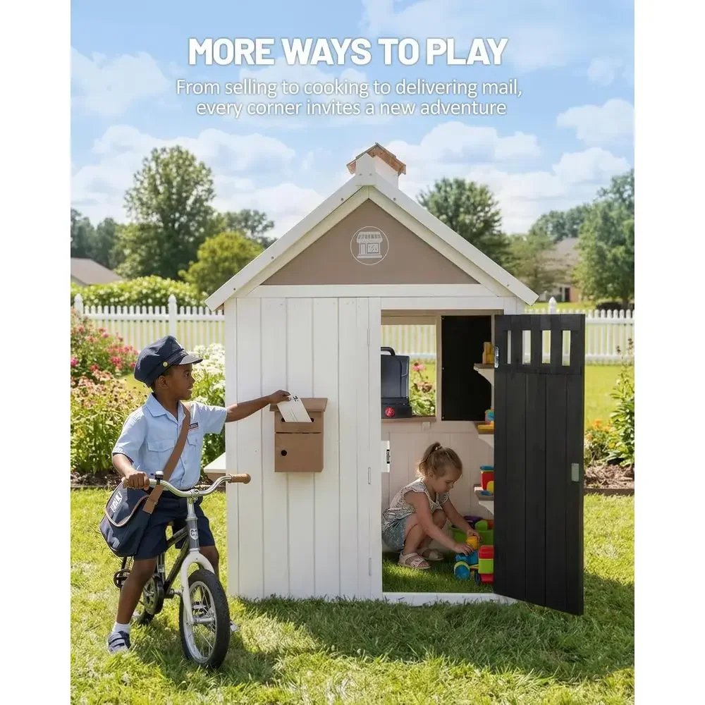 2-in-1 キッズアウトドアプレイハウス、CeWooden - Kids Outdoor Chalkboard のレビューと価格