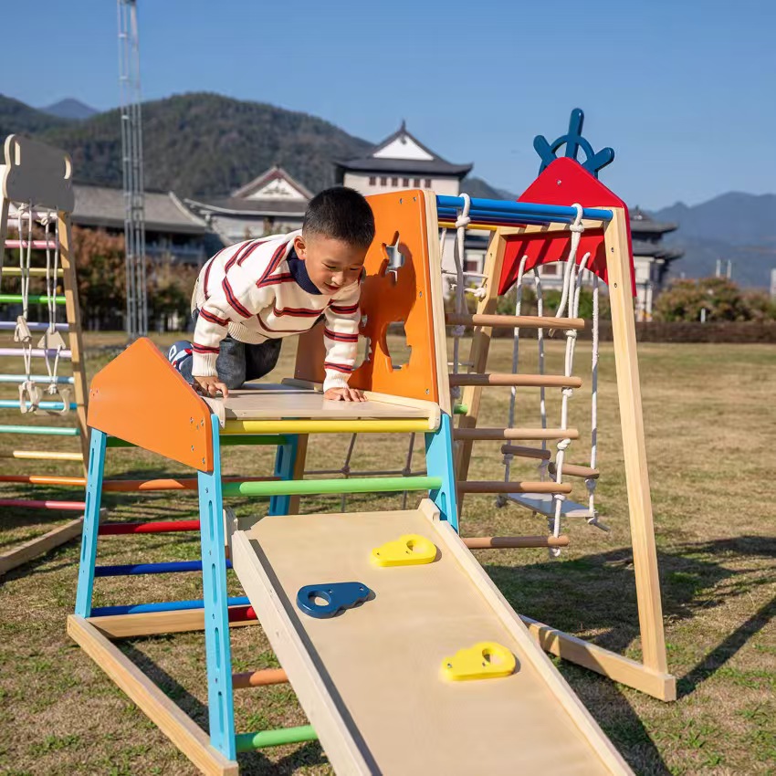 大型木製クライミングフレーム、屋内外兼用、子供・幼児向け、幼 - Kids Outdoor Wooden Climbing Frame のレビューと価格