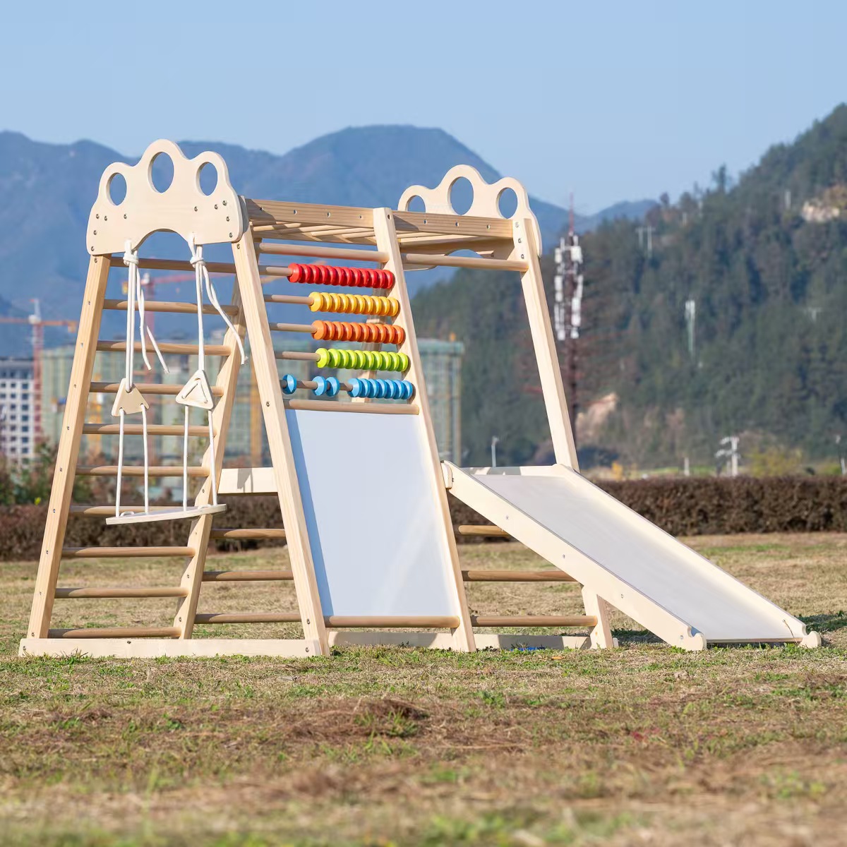 大型木製クライミングフレーム、屋内外兼用、子供・幼児向け、幼 - Kids Outdoor Wooden Climbing Frame のレビューと価格