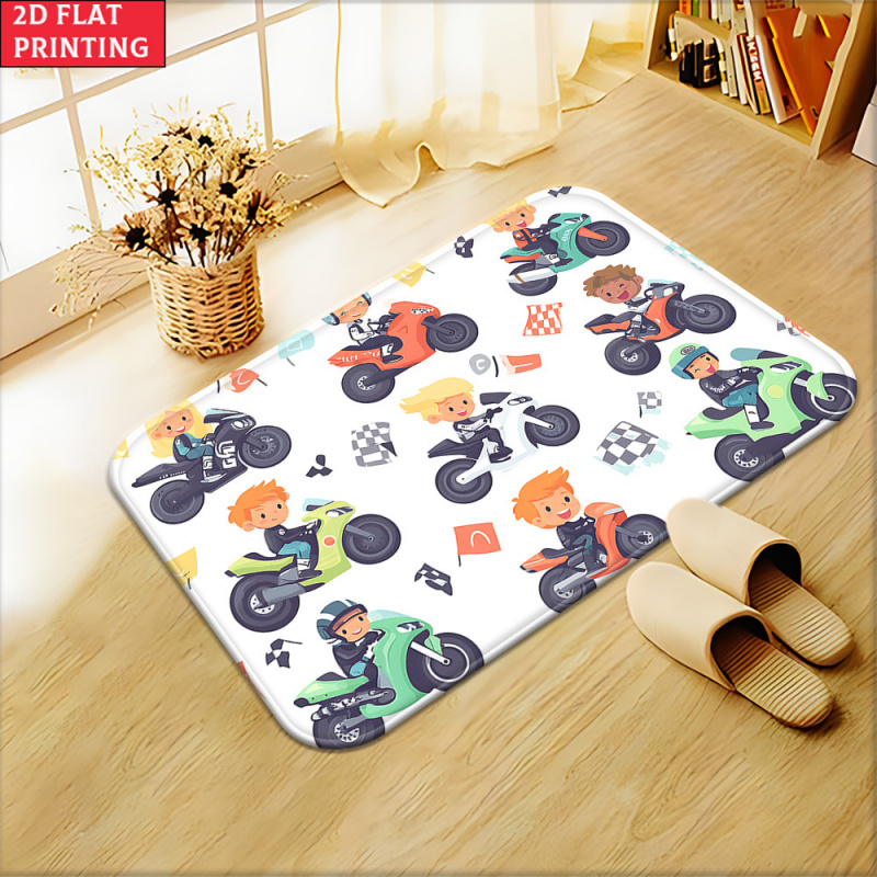VIKAMA 漫画キッズバイクレーサードアマット カラフルな - Kids Outdoor Mat Waterproof のレビューと価格