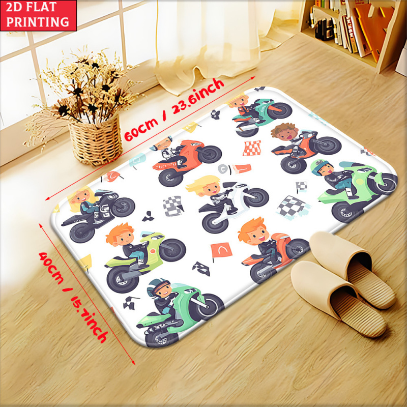 VIKAMA 漫画キッズバイクレーサードアマット カラフルな - Kids Outdoor Mat Waterproof のレビューと価格