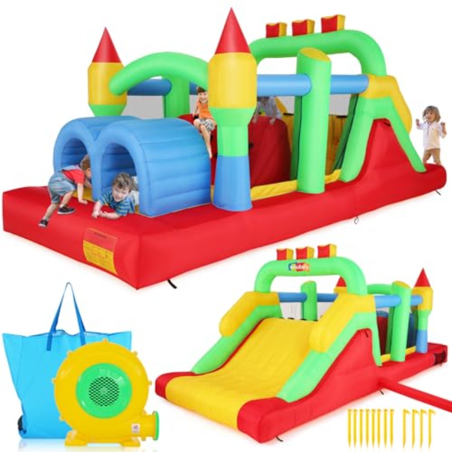 裏庭用屋外インフレータブルバウンスハウス障害物コース、3～6 - Kids Outdoor House のレビューと価格