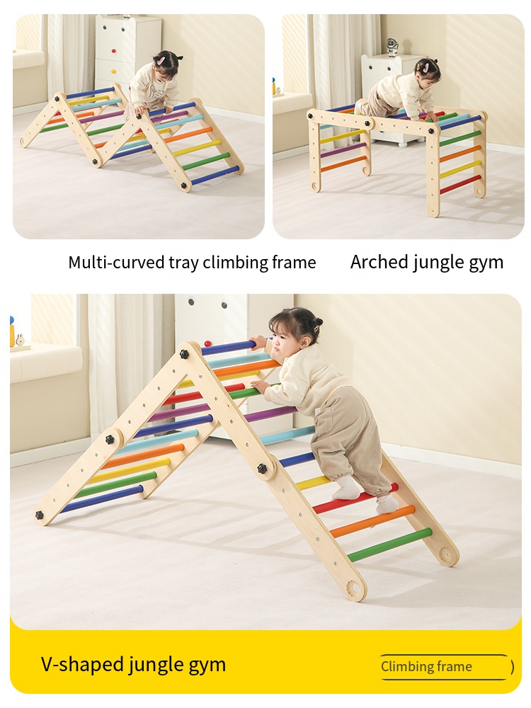ジャングルジム キッズ アウトドア 三角形 木製 室内クライ - Kids Outdoor Wooden Climbing Frame のレビューと価格