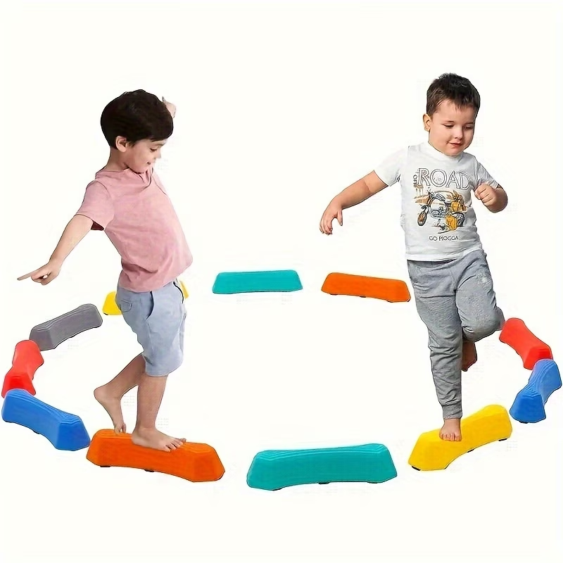 6個入りステッピングストーンセット、滑り止めバランスブロック - Kids Outdoor Obstacle Course Equipment のレビューと価格