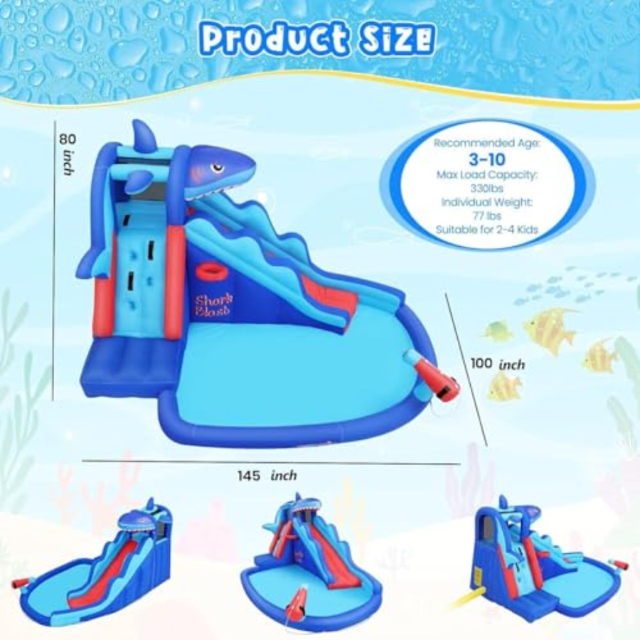 屋外/屋内兼用インフレータブルウォータースライドバウンスハウ - Kids Outdoor House のレビューと価格