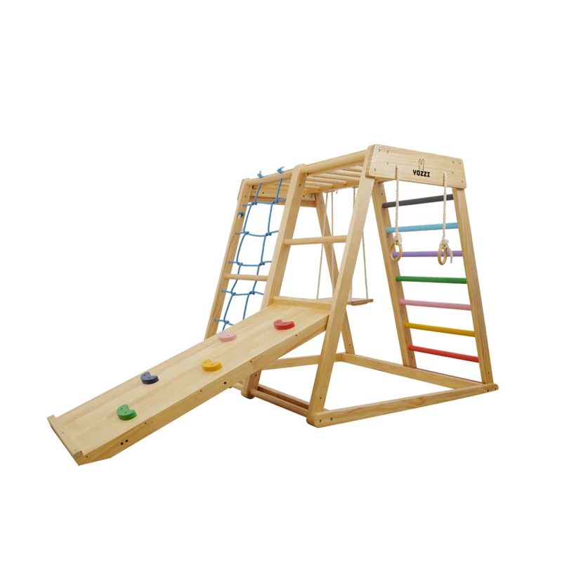 子供用室内遊具ジム設備エクササイズフィットネスホームスライド - Kids Outdoor Wooden Climbing Frame のレビューと価格