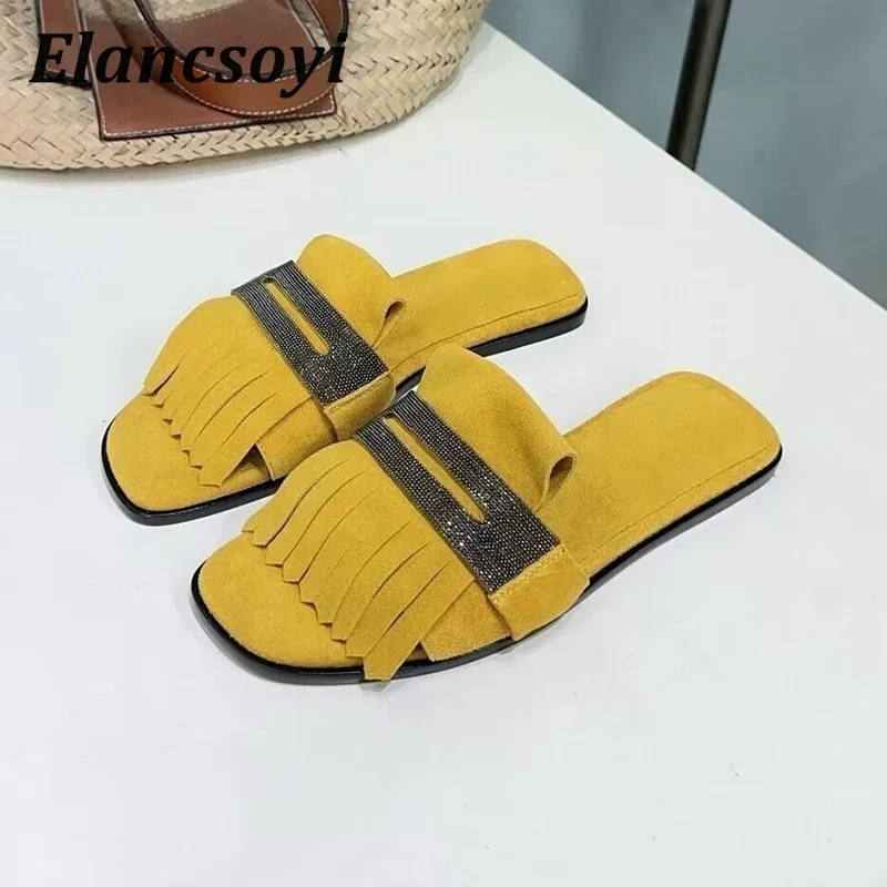 メタルストリングビーズ装飾キッズスエードタッセルフラットボト - Kids Outdoor Decor のレビューと価格