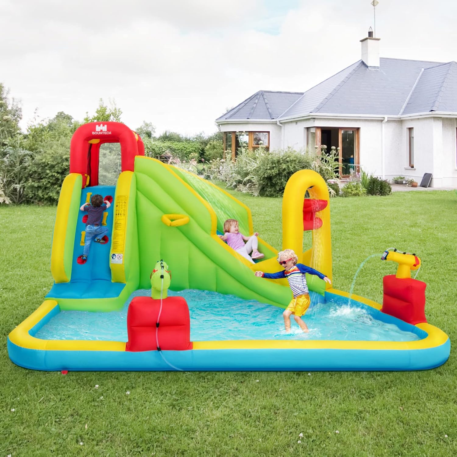 巨大なインフレータブルウォーターパーク遊具 - 子供用ブロウ - Kids Outdoor Fun のレビューと価格