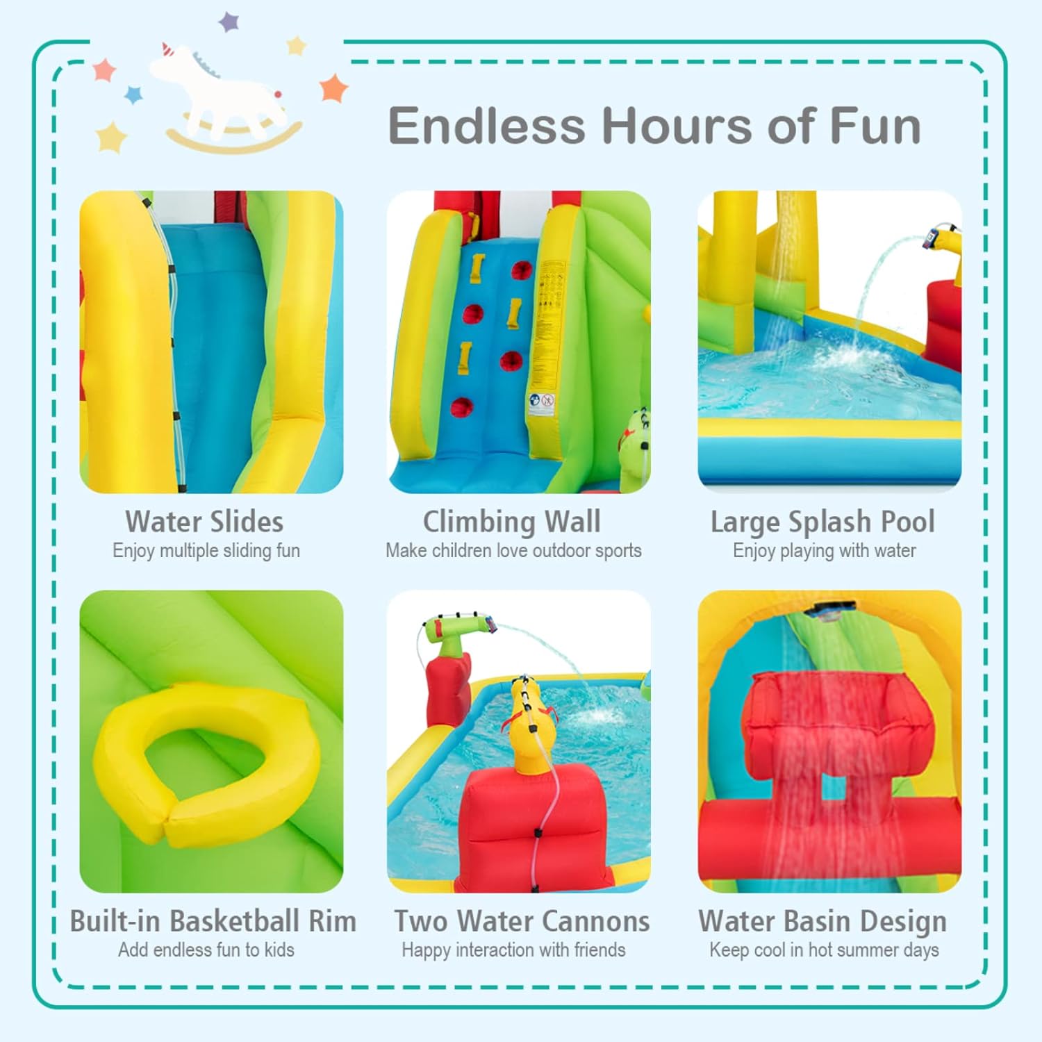 巨大なインフレータブルウォーターパーク遊具 - 子供用ブロウ - Kids Outdoor Fun のレビューと価格