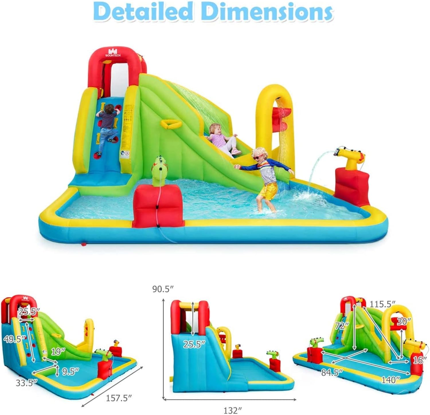 巨大なインフレータブルウォーターパーク遊具 - 子供用ブロウ - Kids Outdoor Fun のレビューと価格