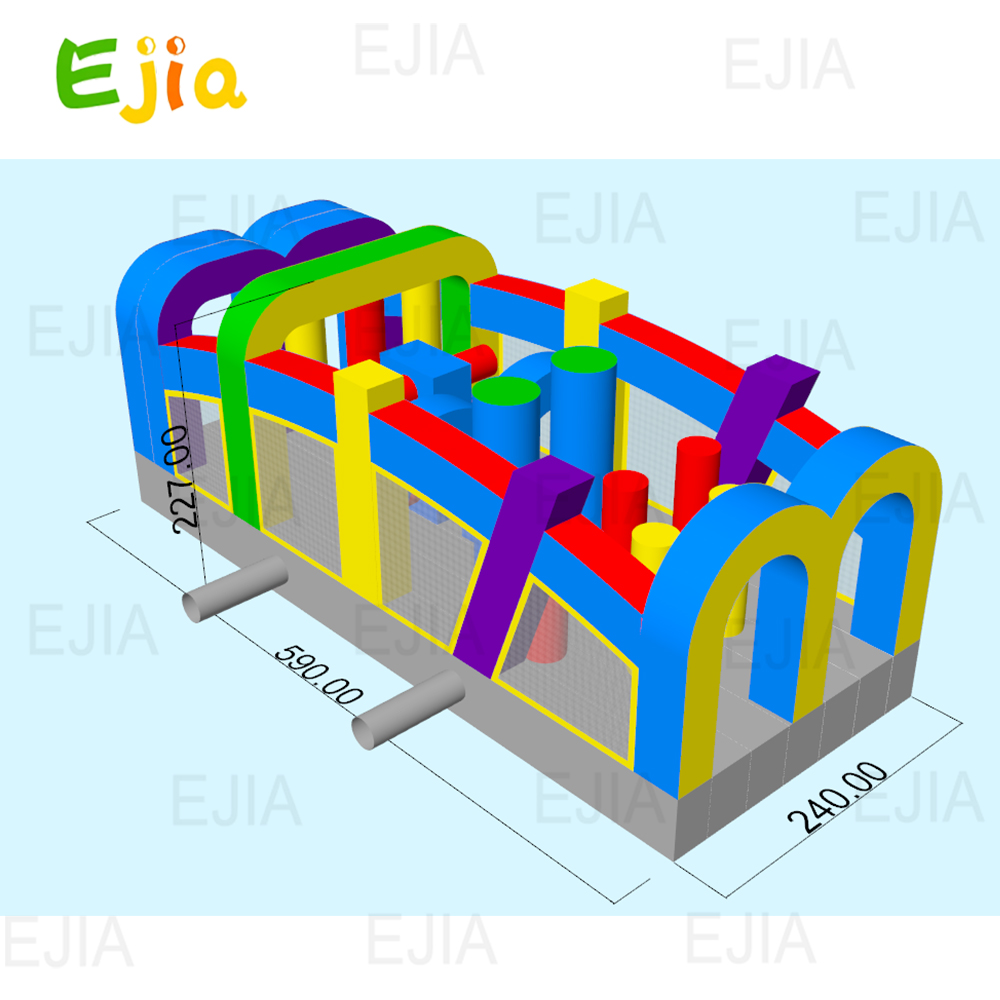 19.5フィートのインフレータブル障害物コース、クロスオーバ - Kids Outdoor Obstacle Course Equipment のレビューと価格