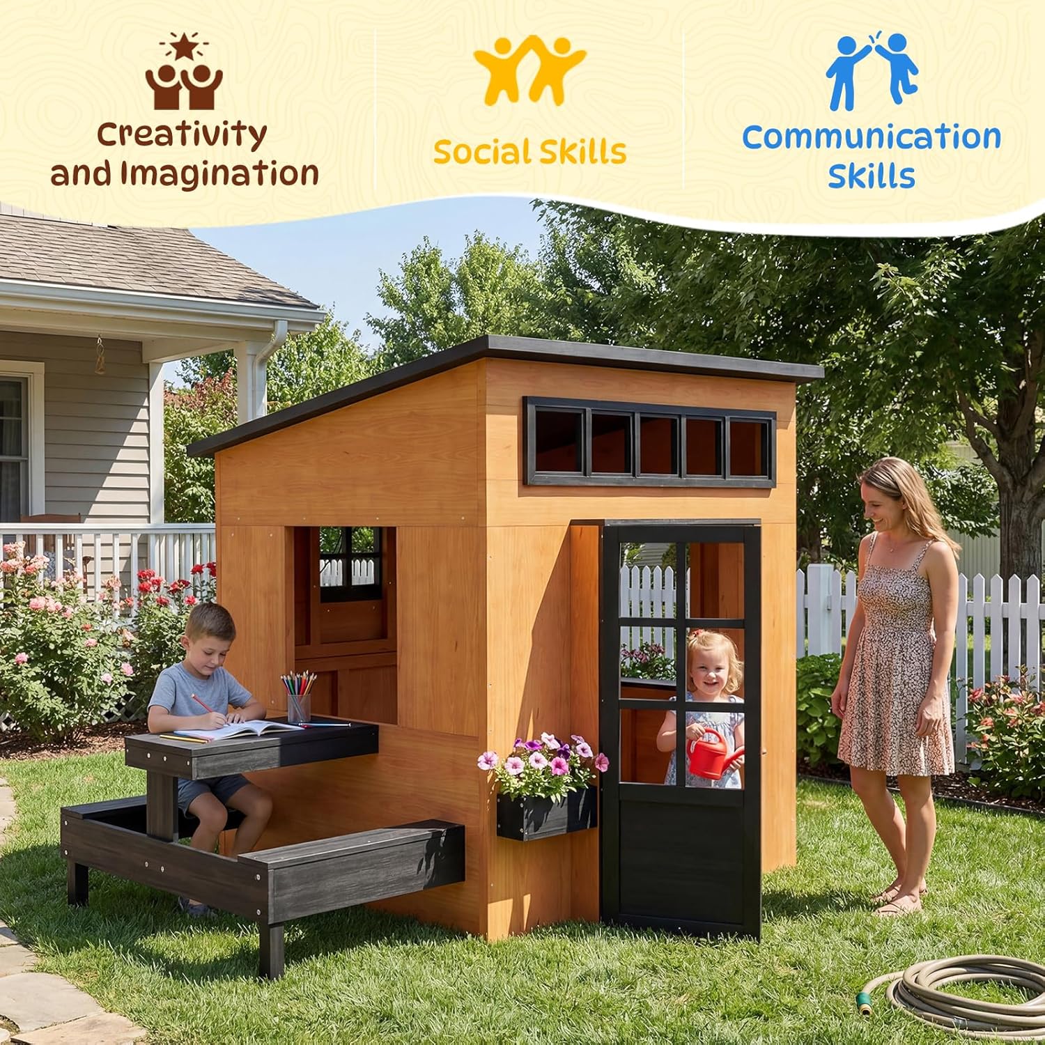 ノルディヴァル アウトドアプレイハウス モダンなモミ材製 キ - Kids Outdoor Chalkboard のレビューと価格