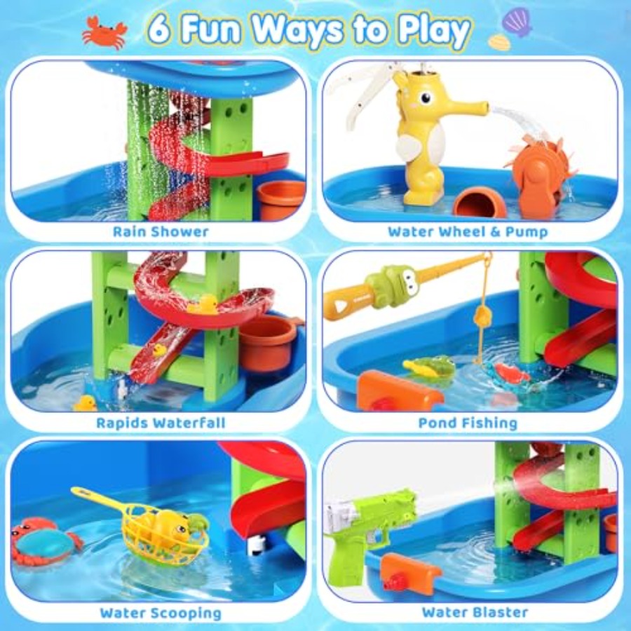 3歳から8歳向けの屋外ウォーターテーブル、STEM 28個入 - Kids Outdoor Water Table のレビューと価格