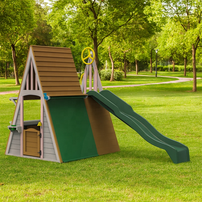 子供用屋外遊具 三角形モンテッソーリ木製キャッスルプレイハウ - Kids Outdoor Wooden Climbing Frame のレビューと価格