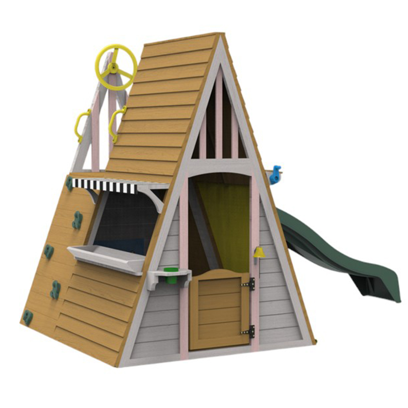 子供用屋外遊具 三角形モンテッソーリ木製キャッスルプレイハウ - Kids Outdoor Wooden Climbing Frame のレビューと価格