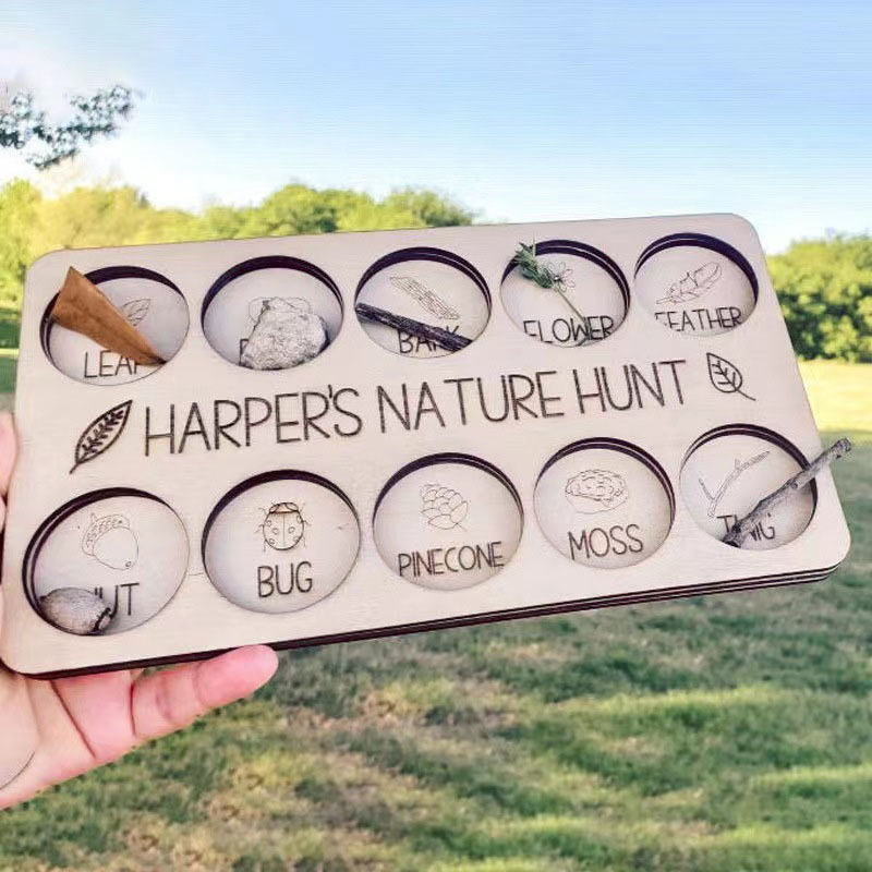 カスタムネイチャースカベンジャーハント木製サイン、子供と大人 - Kids Outdoor Nature Scavenger Hunt のレビューと価格