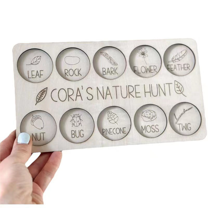 カスタムネイチャースカベンジャーハント木製サイン、子供と大人 - Kids Outdoor Nature Scavenger Hunt のレビューと価格