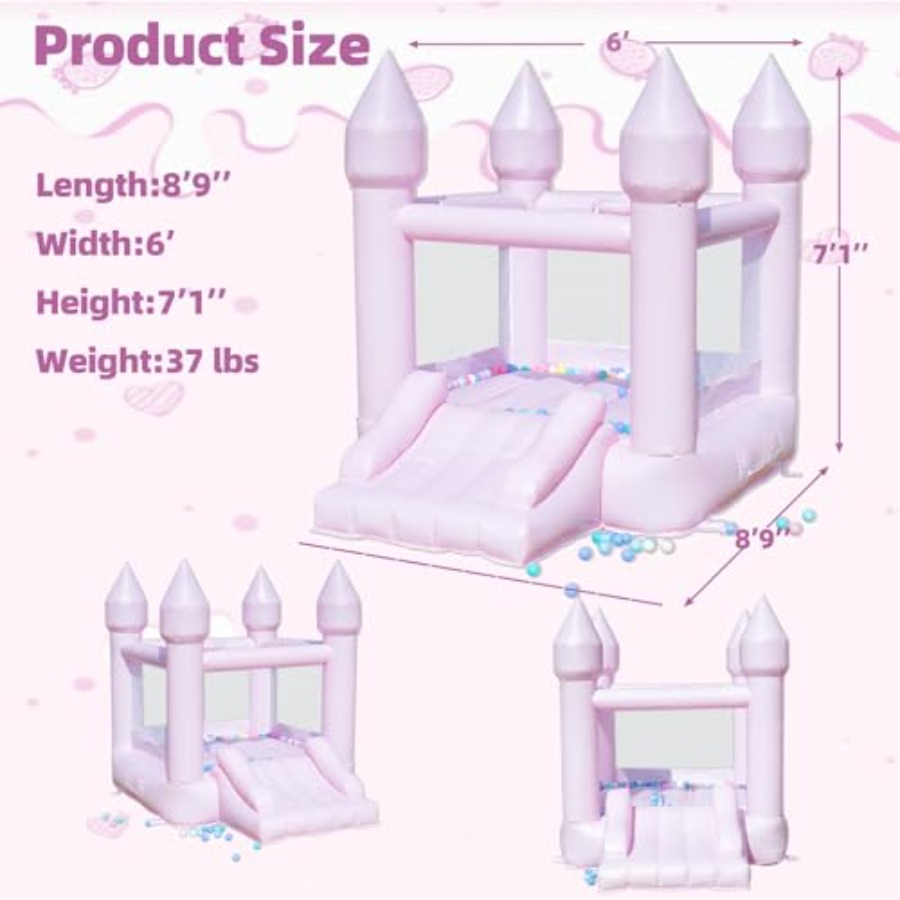 子供用PVC製バウンスハウス（3～6歳向け）、送風機付きスラ - Kids Outdoor House のレビューと価格