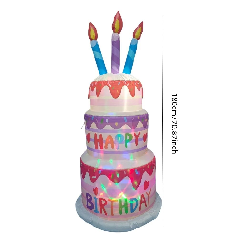 1.8M インフレータブルバースデーケーキデコレーション ハ - Kids Outdoor Decor のレビューと価格