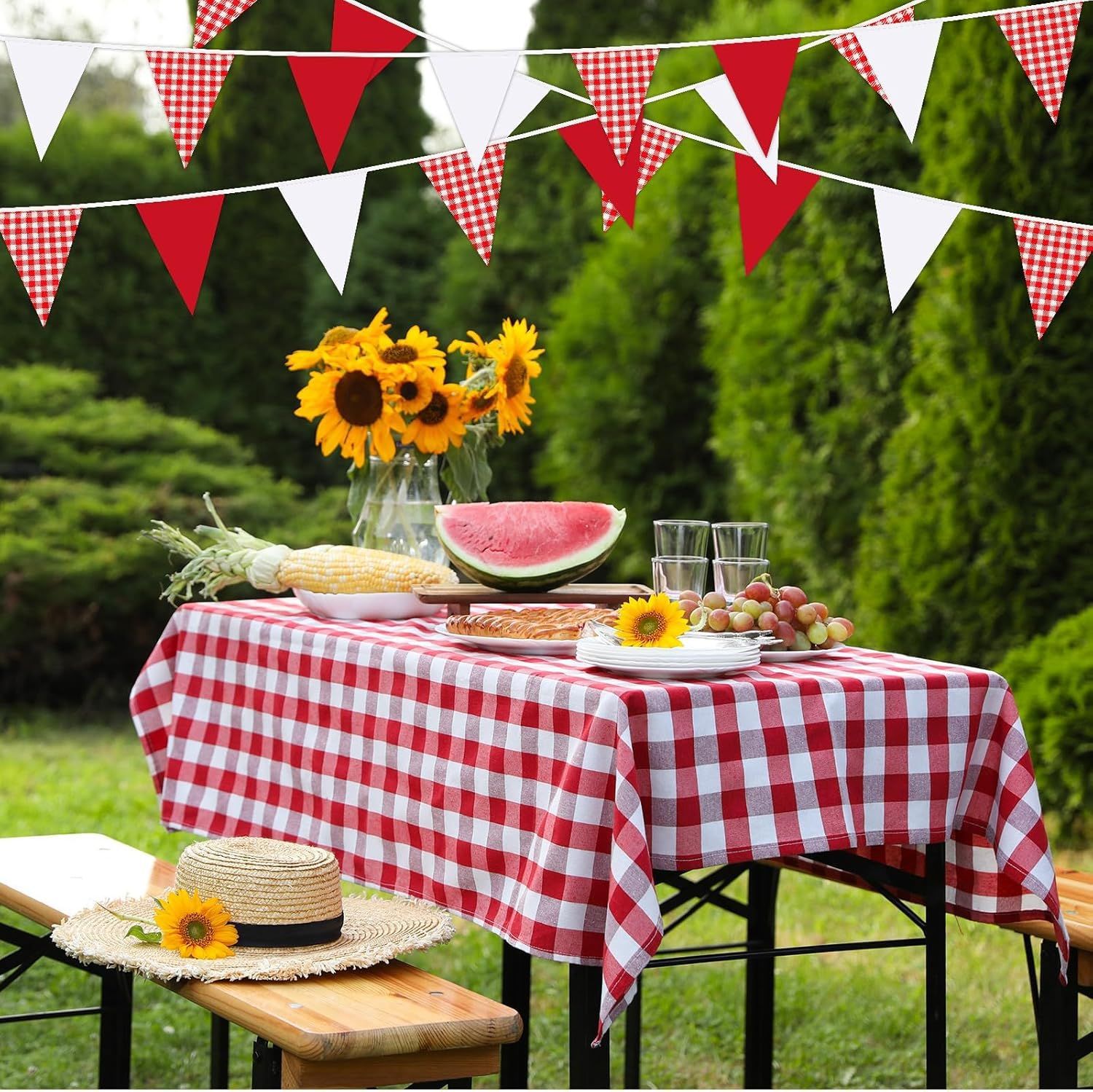 赤と白の三角旗飾り、カーニバル、サーカス、子供の誕生日、結婚 - Kids Outdoor House のレビューと価格
