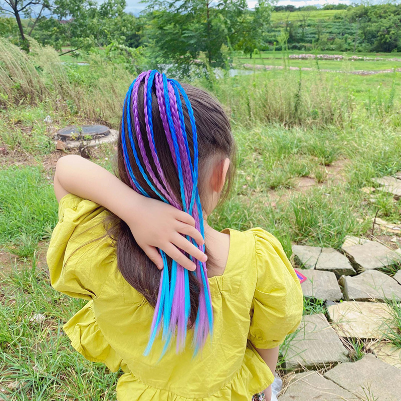女の子のためのカラフルな三つ編み,ポニーテール,ヘアアクセサ - Kids Outdoor Decor のレビューと価格