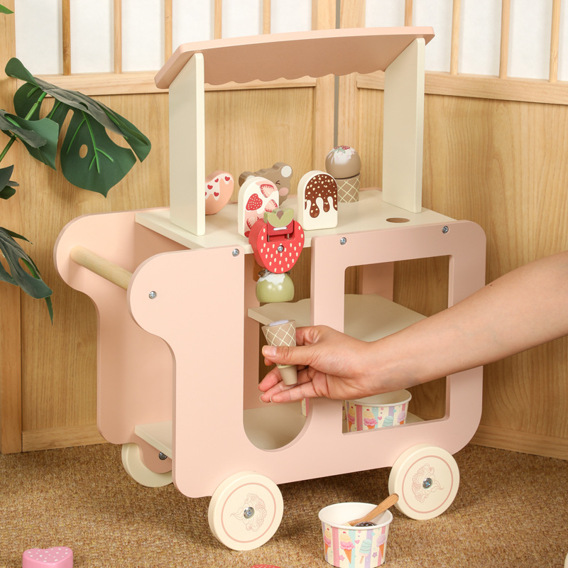 子供のおもちゃ木製アイスクリームカートミニチュア食品ベビーア - Kids Outdoor Chalkboard のレビューと価格