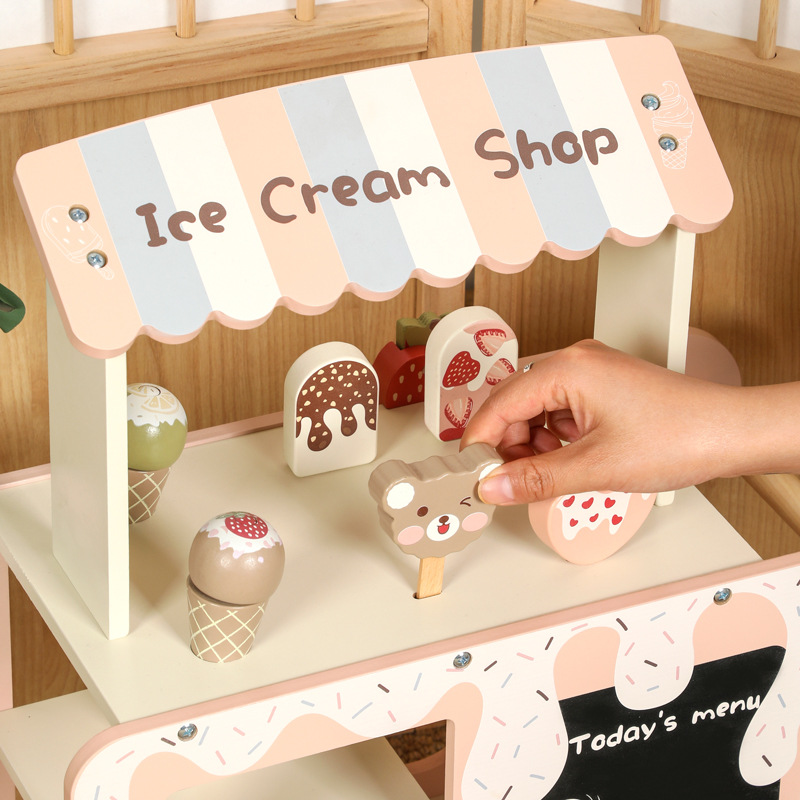 子供のおもちゃ木製アイスクリームカートミニチュア食品ベビーア - Kids Outdoor Chalkboard のレビューと価格
